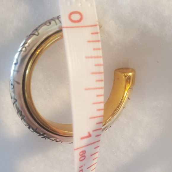 Brighton Venezia Two-Tone Gold and Silver Engraved Hoop Earrings - Picture 2 of 6